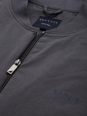 zip up solid casual jacket - 18650969 - Standard Image - 7