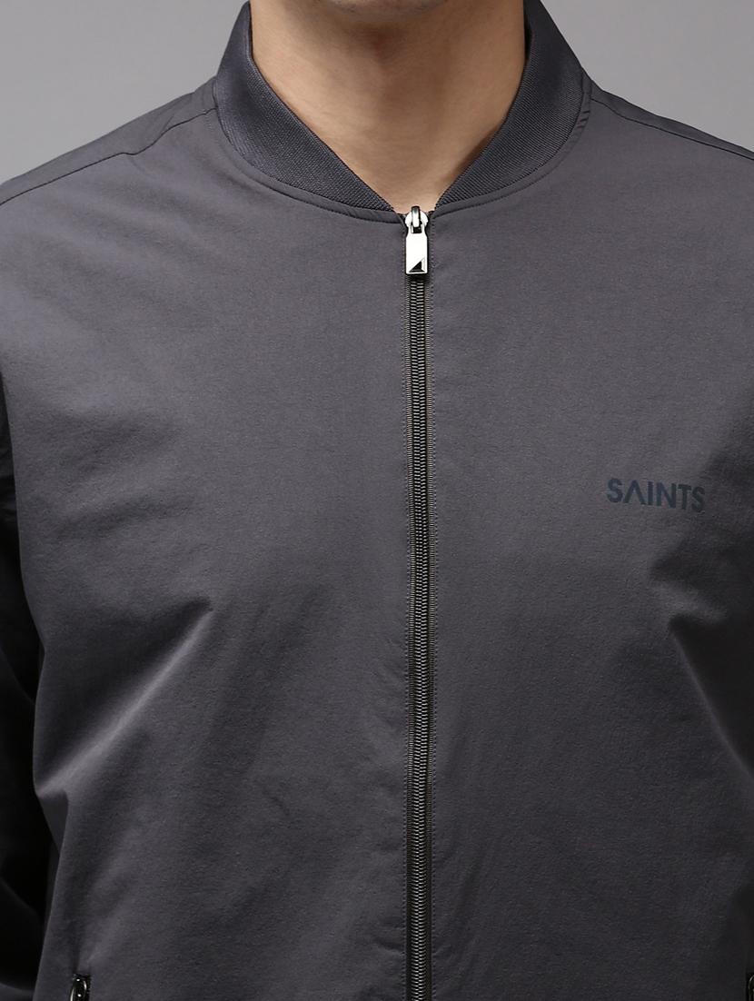 zip up solid casual jacket - 18650969 - Zoom Image - 6
