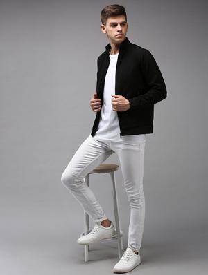 zip up solid casual jacket - 18650970 - Standard Image - 5