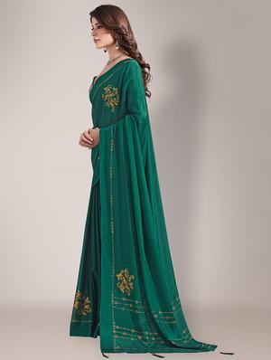 embroidered saree with blouse piece with blouse - 18651043 - Standard Image - 2