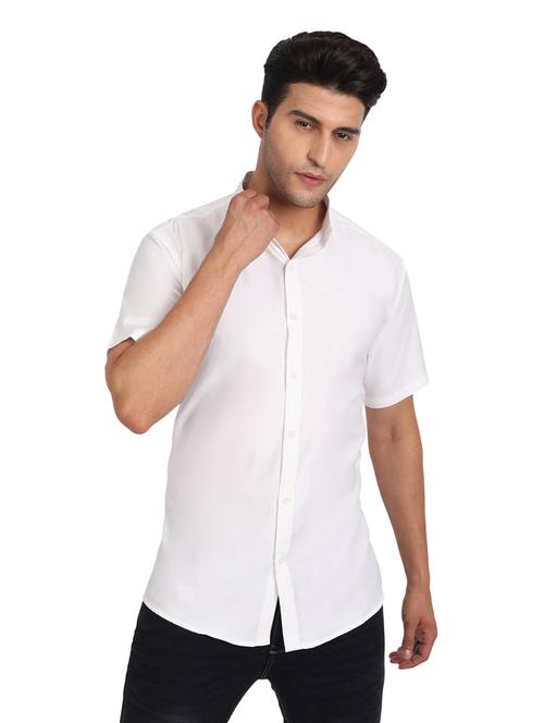 white solid casual shirt - 18656075 - Standard Image - 1