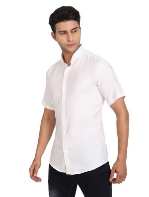 white solid casual shirt - 18656075 - Standard Image - 2