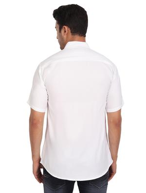 white solid casual shirt - 18656075 - Standard Image - 3