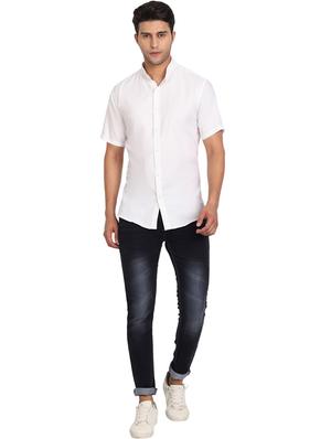 white solid casual shirt - 18656075 - Standard Image - 4