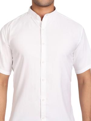 white solid casual shirt - 18656075 - Standard Image - 6