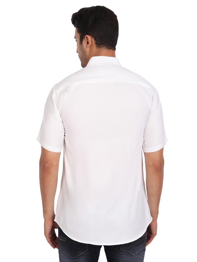 white solid casual shirt - 18656075 - Zoom Image - 3