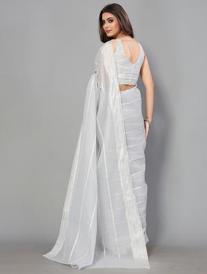 striped handloom saree with blouse - 18656436 - Standard Image - 2