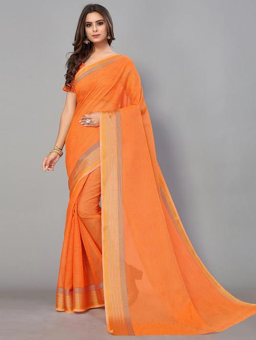 striped handloom saree with blouse - 18656462 - Standard Image - 1
