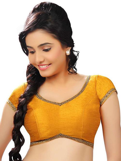 yellow art silk regular blouse - 18658881 - Standard Image - 1