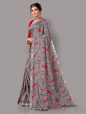 floral printed silk saree with blouse - 18679604 - Standard Image - 2