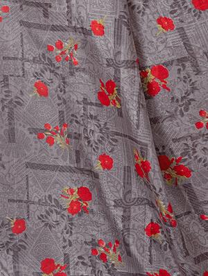 floral printed silk saree with blouse - 18679604 - Standard Image - 5
