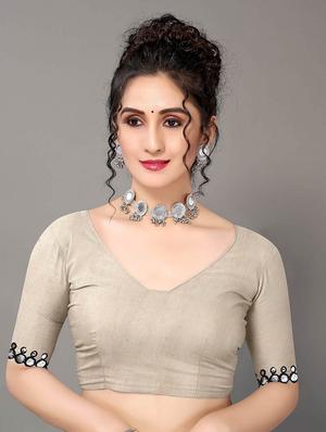 black georgette plain saree with blouse - 18685841 - Standard Image - 3