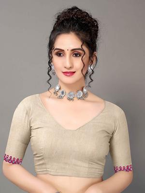 magenta georgette plain saree with blouse - 18685845 - Standard Image - 3