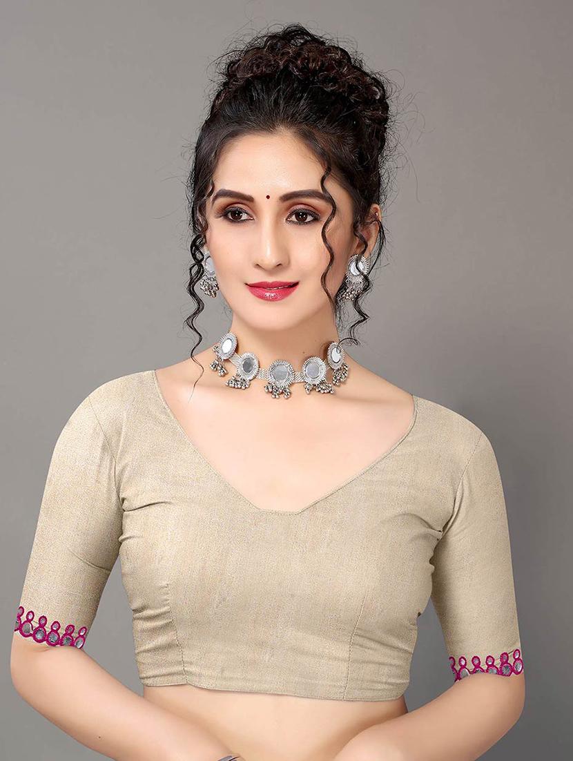 magenta georgette plain saree with blouse - 18685845 - Zoom Image - 3