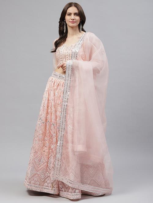 embroidered lehenga and choli with dupatta - 18686849 - Standard Image - 1