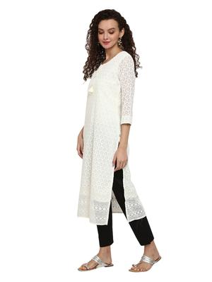 embroidered straight kurta - 18688422 - Standard Image - 2