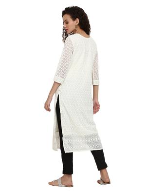 embroidered straight kurta - 18688422 - Standard Image - 4