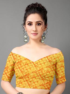 green georgette printed saree with blouse - 18688643 - Standard Image - 4