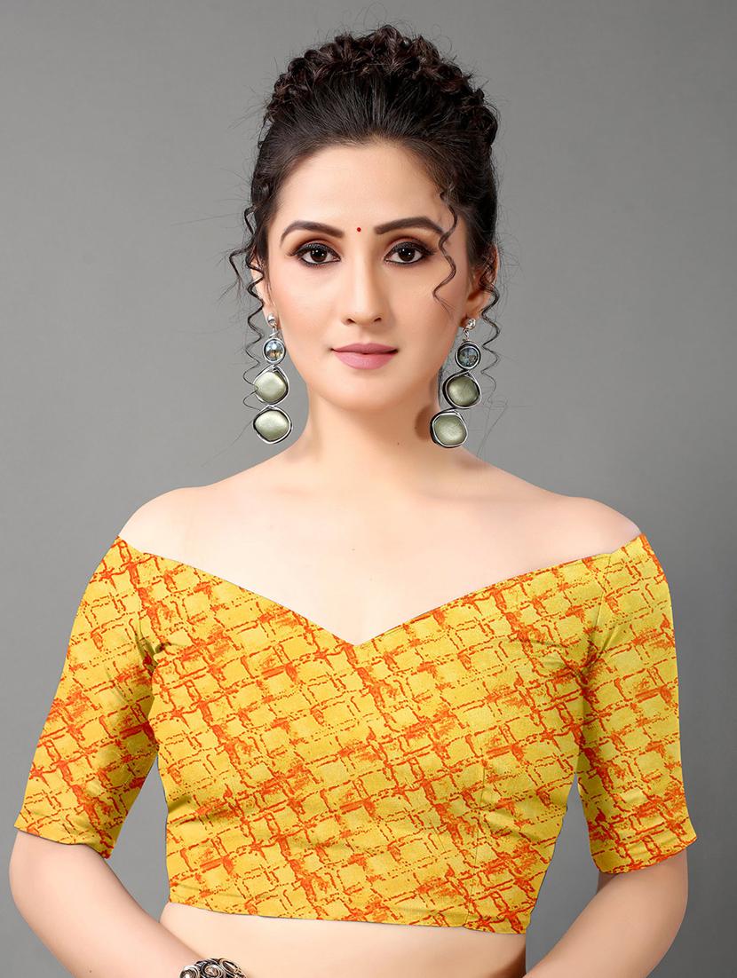 green georgette printed saree with blouse - 18688643 - Zoom Image - 4