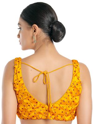 yellow satin embroidered blouse - 18697657 - Standard Image - 3