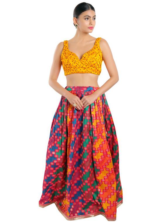 yellow satin embroidered blouse - 18697657 - Zoom Image - 4