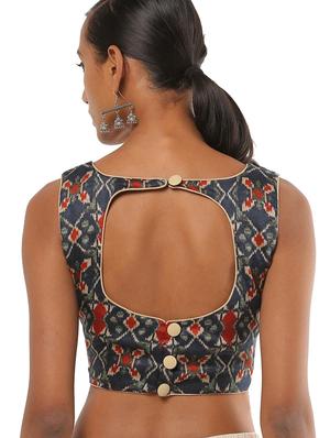 blue cotton printed blouse - 18697659 - Standard Image - 2