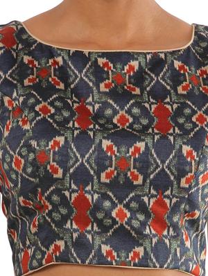 blue cotton printed blouse - 18697659 - Standard Image - 3