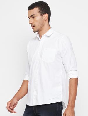 white cotton casual shirt - 18701151 - Standard Image - 2