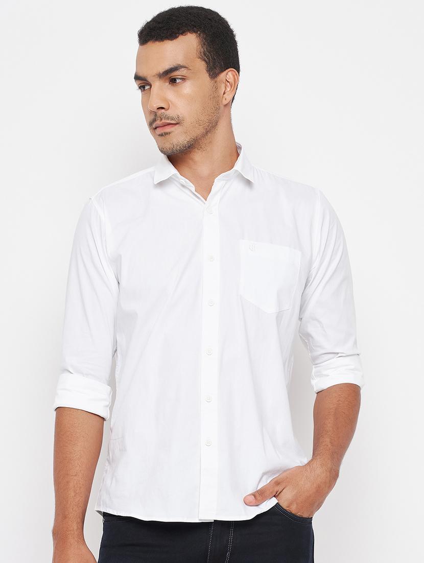 white cotton casual shirt - 18701151 - Zoom Image - 1