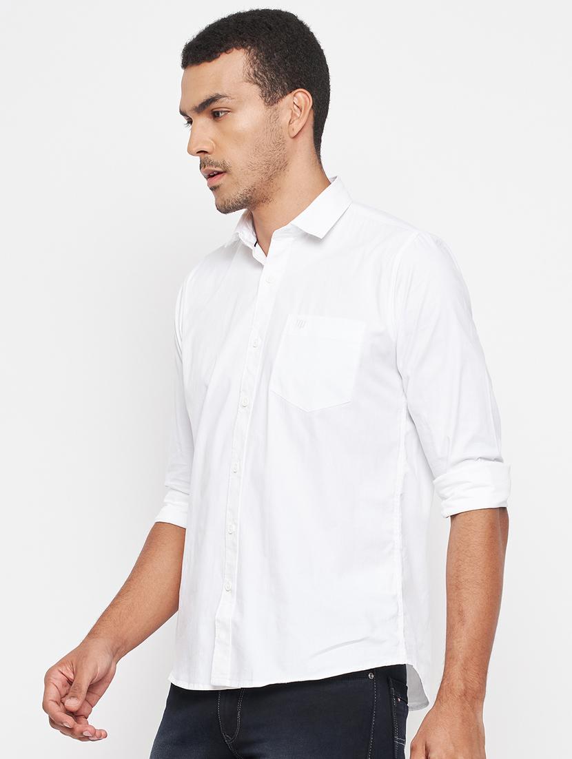 white cotton casual shirt - 18701151 - Zoom Image - 2