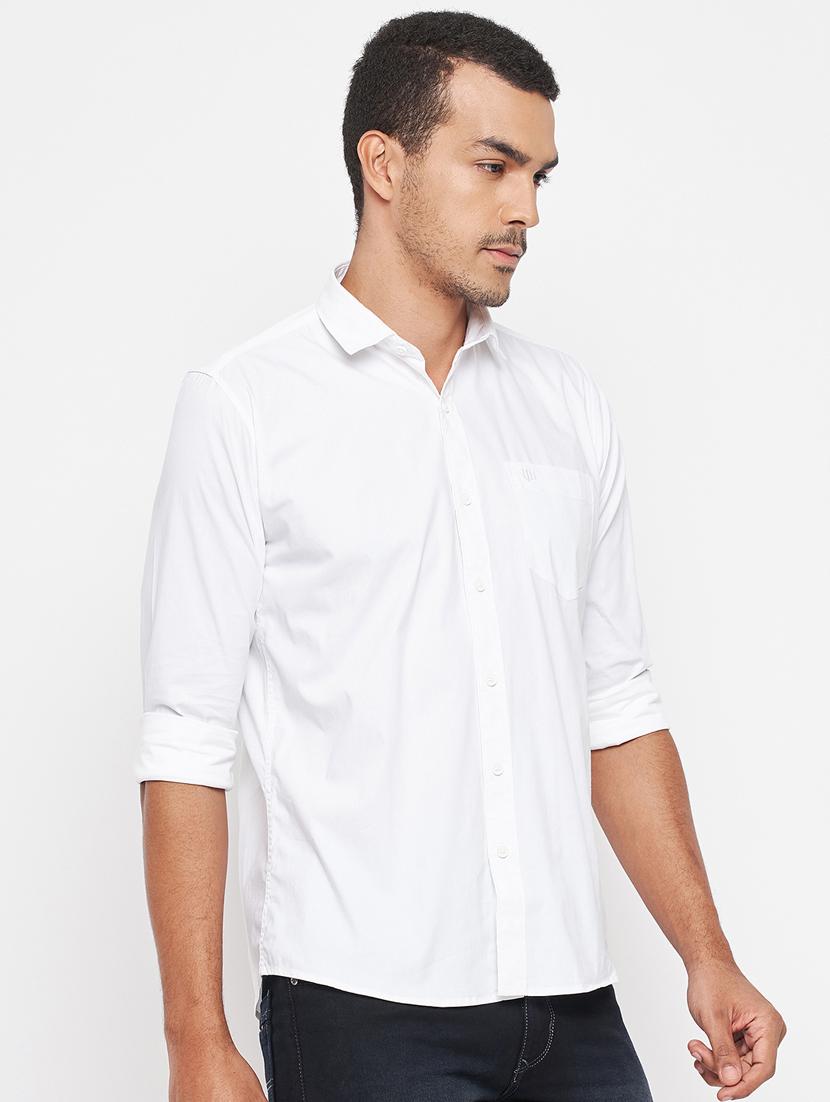 white cotton casual shirt - 18701151 - Zoom Image - 3