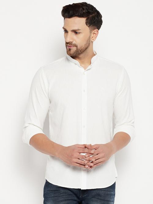 white cotton casual shirt - 18701193 - Standard Image - 1