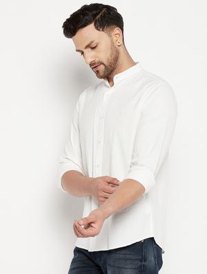 white cotton casual shirt - 18701193 - Standard Image - 2