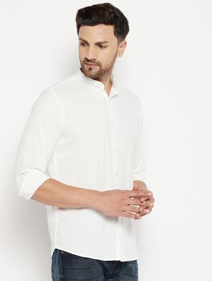 white cotton casual shirt - 18701193 - Standard Image - 3