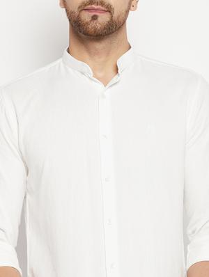 white cotton casual shirt - 18701193 - Standard Image - 6