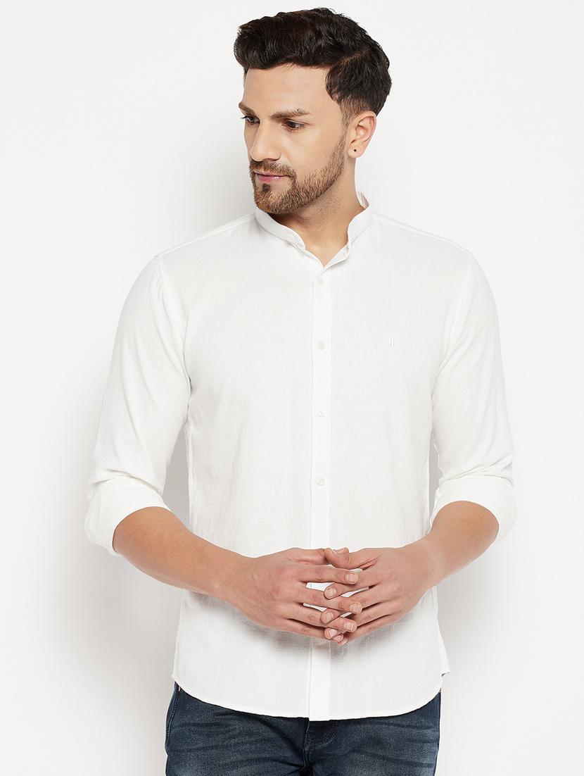 white cotton casual shirt - 18701193 - Zoom Image - 1