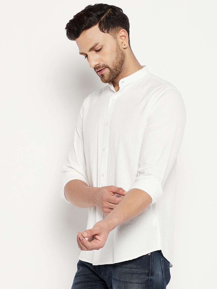 white cotton casual shirt - 18701193 - Zoom Image - 2
