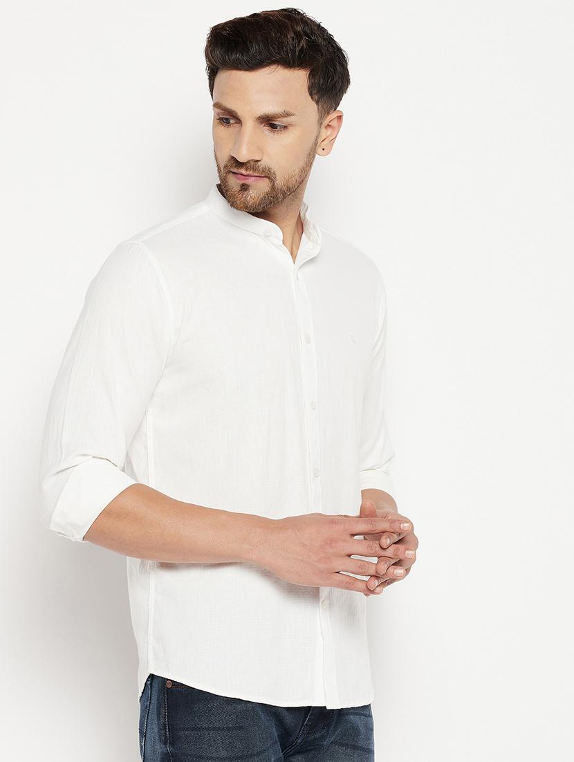 white cotton casual shirt - 18701193 - Zoom Image - 3