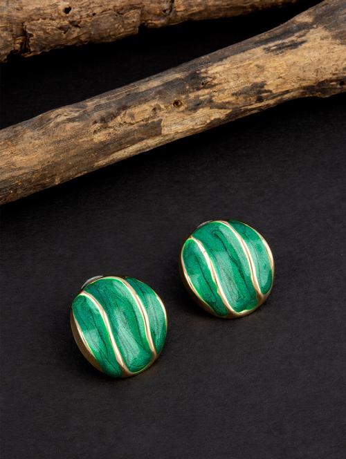 green brass studs earring - 18736170 - Standard Image - 1