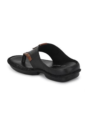 black leather slip on slippers - 18736806 - Standard Image - 3