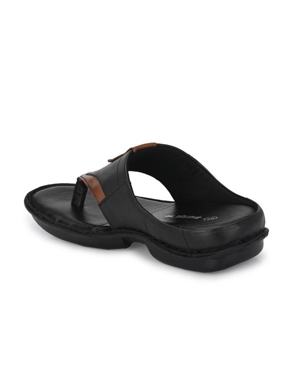 black leather slip on slippers - 18736806 - Zoom Image - 3