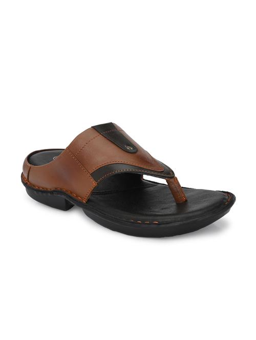 tan leather slip on slippers - 18736808 - Standard Image - 1