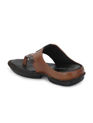 tan leather slip on slippers - 18736808 - Standard Image - 3
