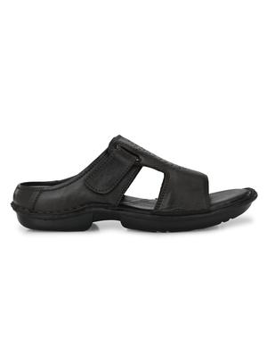 black leather slip on slippers - 18736813 - Standard Image - 2