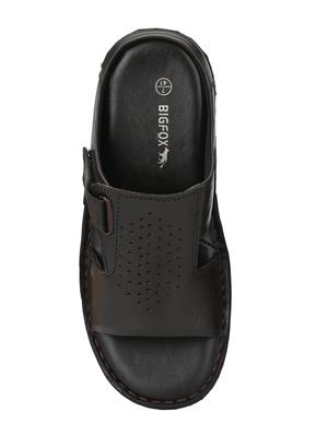 black leather slip on slippers - 18736813 - Standard Image - 4