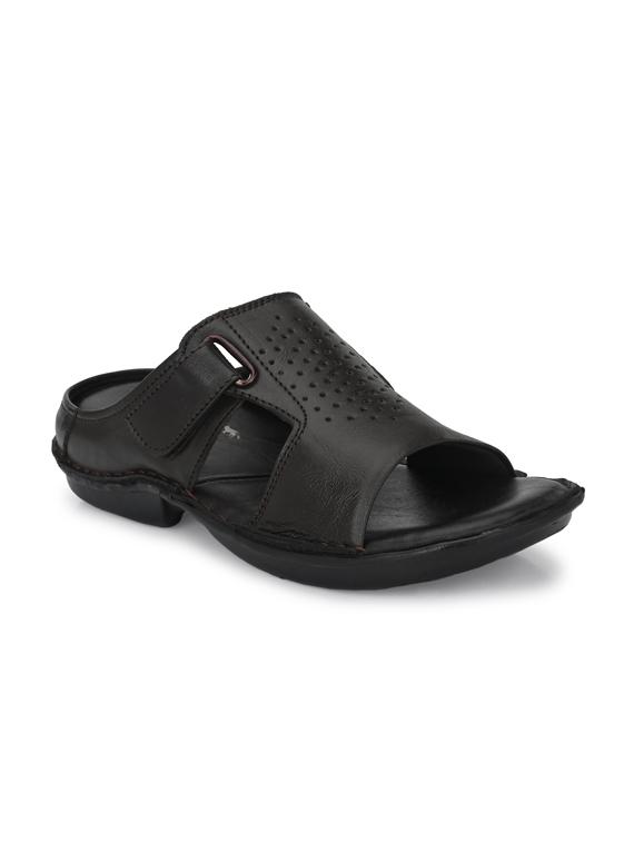 black leather slip on slippers - 18736813 - Zoom Image - 1