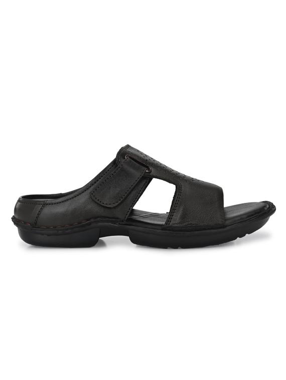 black leather slip on slippers - 18736813 - Zoom Image - 2