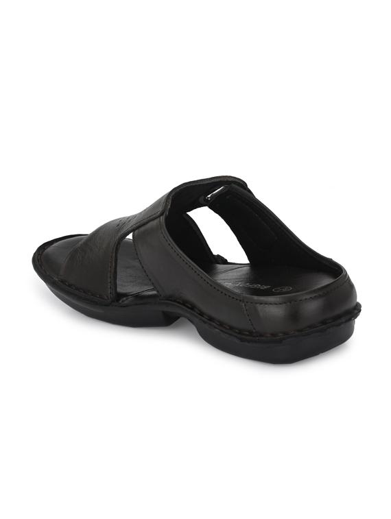 black leather slip on slippers - 18736813 - Zoom Image - 3