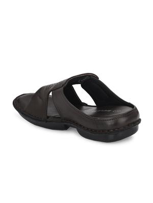 brown leather slip on slippers - 18736814 - Standard Image - 3