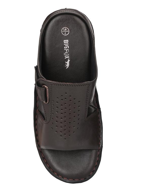 brown leather slip on slippers - 18736814 - Zoom Image - 4